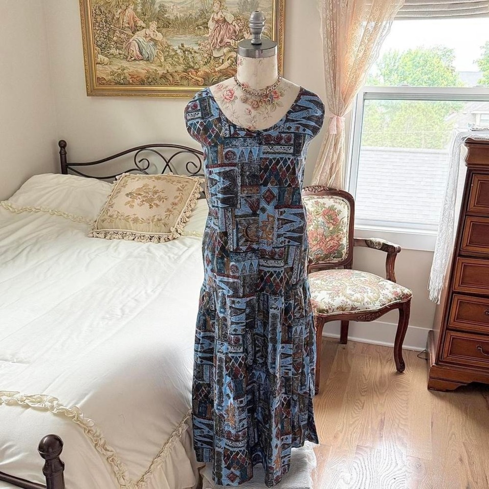 90s trend‎ basics celestial print dress size xxl
